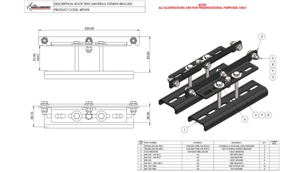 4RTUFB-Rooftop-Tent-Universal-Fitment-Brackets.jpg Universal-Montageset für Dachzelte